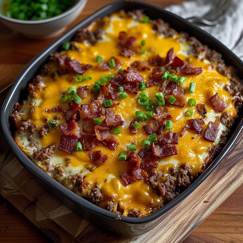 Bacon Cheeseburger Casserole Recipe - Recipe Image